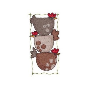 Three Chickens - Machine Embroidery Design