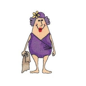 Lady In Swimsuit - Machine Embroidery Design