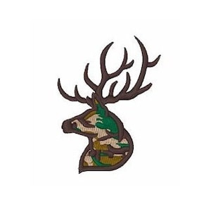 Camo Buck For Caps - Machine Embroidery Design