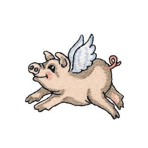 Pig Flying - Machine Embroidery Design