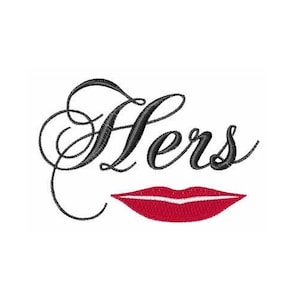 Hers Lips Monogram - Machine Embroidery Design