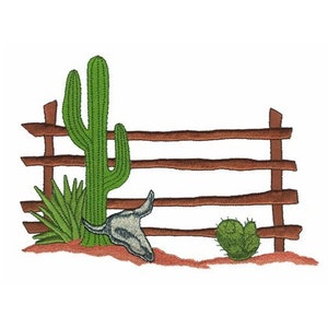 Fence With Desert - Machine Embroidery Design