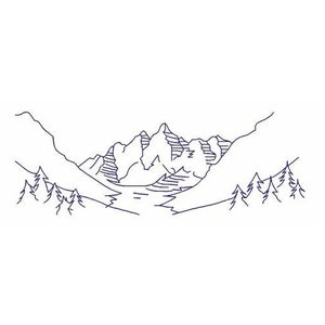 Mountain Outline - Machine Embroidery Design