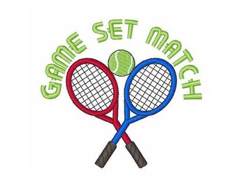 Game Set Match - Machine Embroidery Design