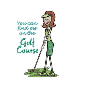 Lady Golfer - Machine Embroidery Design