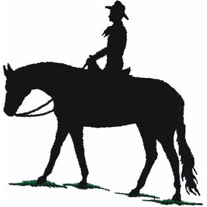 Horse & Rider Silhouette - Machine Embroidery Design