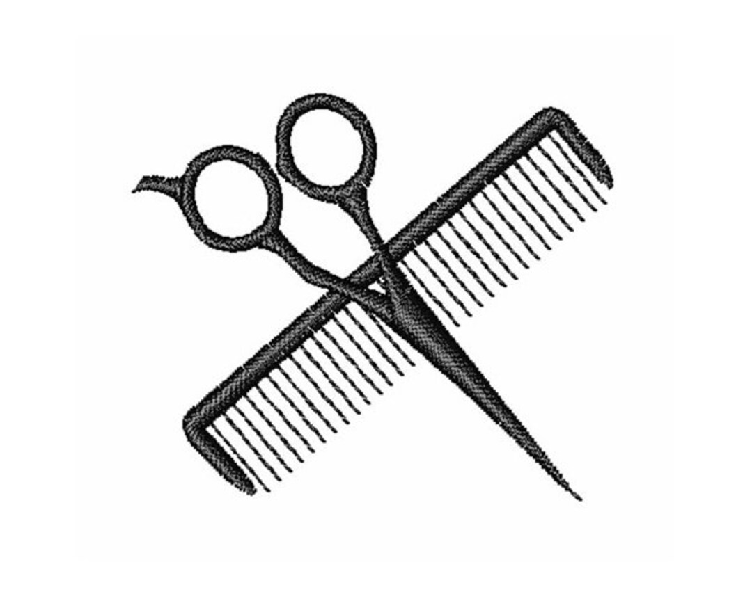 Scissors and Comb Machine Embroidery Design Etsy
