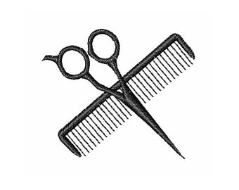 Scissors And Comb - Machine Embroidery Design
