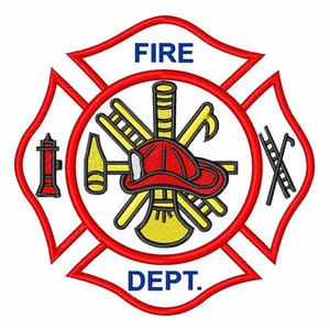 Fire Department Logo - Large Machine Embroidery Design