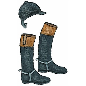 Riding Boots And Hat - Machine Embroidery Design