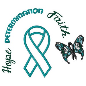 Cancer Applique Ribbon - Machine Embroidery Design