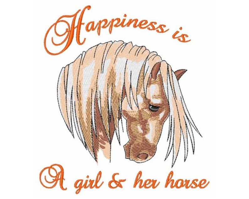 Girl and Her Horse Machine Embroidery Design Etsy