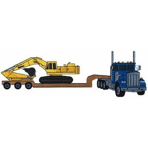 Flatbed Truck & Excavator - Machine Embroidery Design