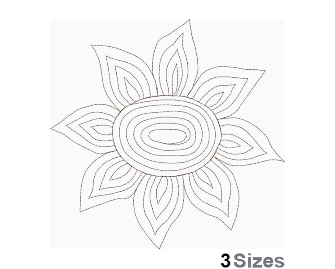 Sunflower Quilt Design Machine Embroidery Design Etsy