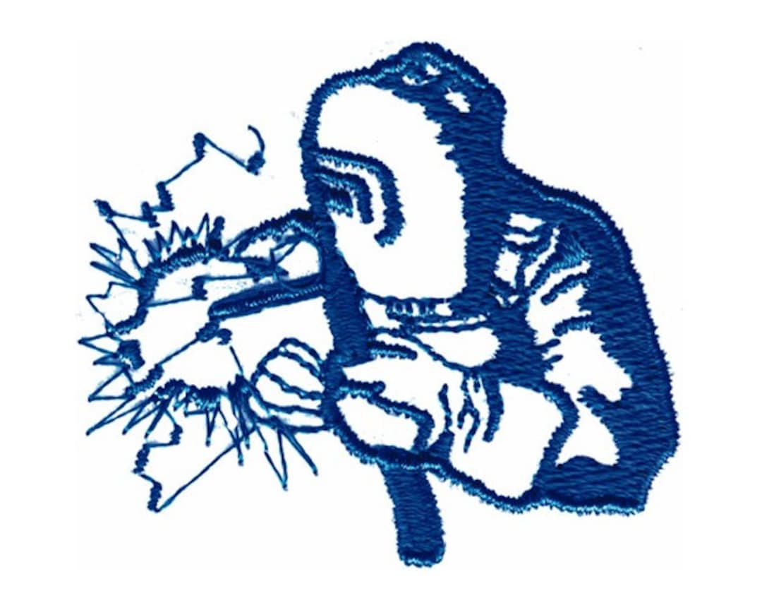 Welder Outline Machine Embroidery Design Etsy