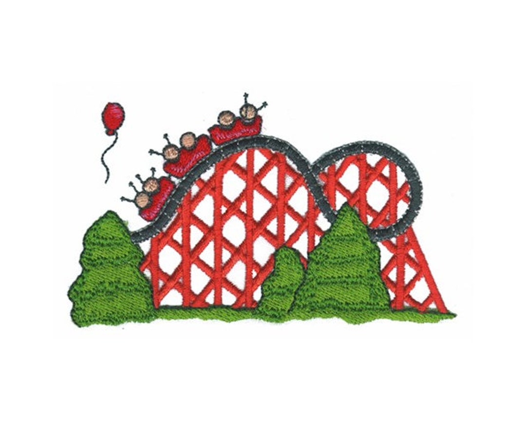 Roller Coaster Machine Embroidery Design Etsy