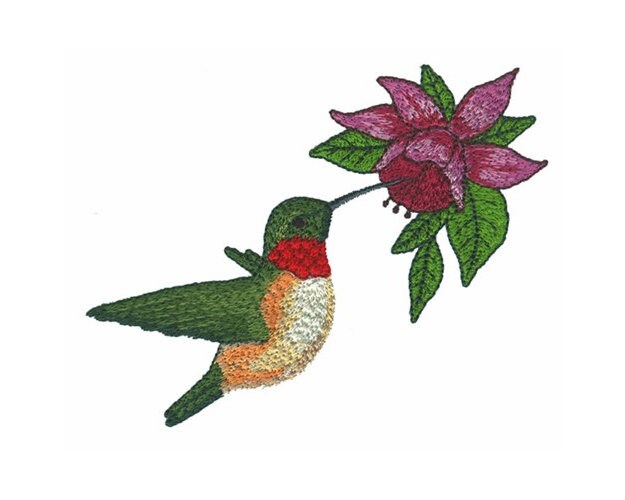Hummingbird Machine Embroidery Design Etsy