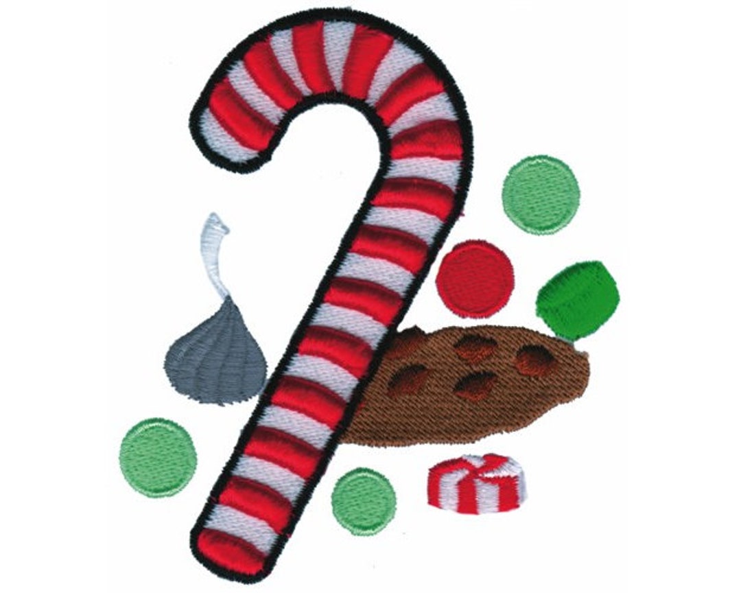 Puffy Foam Candy Cane Machine Embroidery Design Etsy