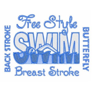 Swimming Stokes - Machine Embroidery Design