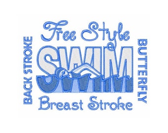 Swimming Stokes - Machine Embroidery Design