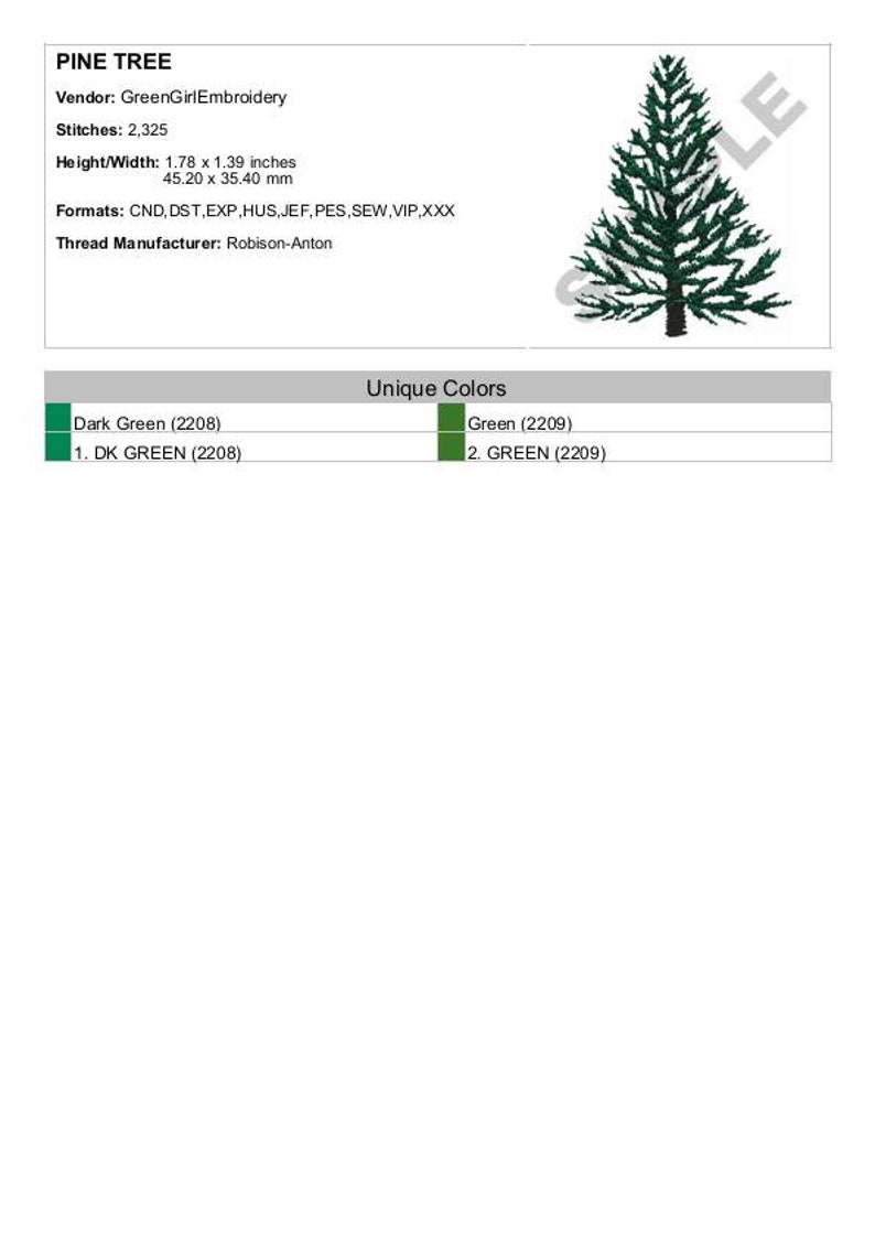 Pine Tree - Machine Embroidery Design - Etsy