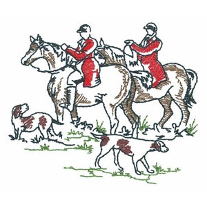 English Fox Hunters - Machine Embroidery Design