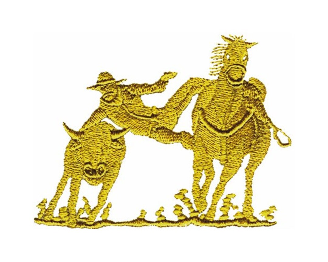 Steer Wrestling Machine Embroidery Design Etsy