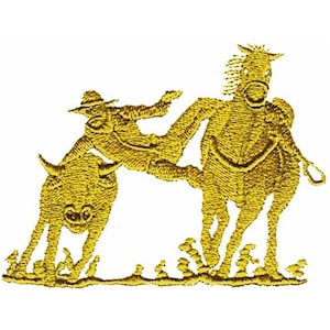 Steer Wrestling - Machine Embroidery Design
