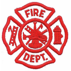 Fire Dept Cross - Machine Embroidery Design