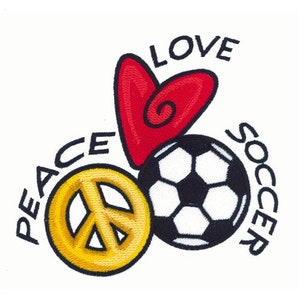 Peace Love Soccer - Machine Embroidery Design