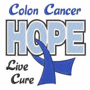 Cure Colon Cancer - Machine Embroidery Design