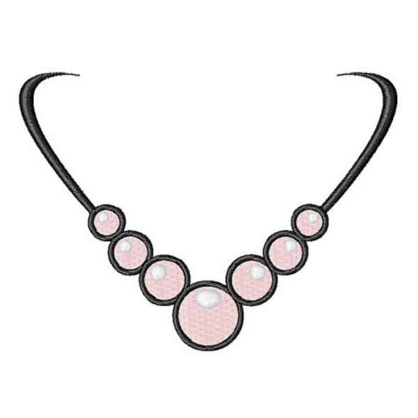 Pearl Necklace - Machine Embroidery Design