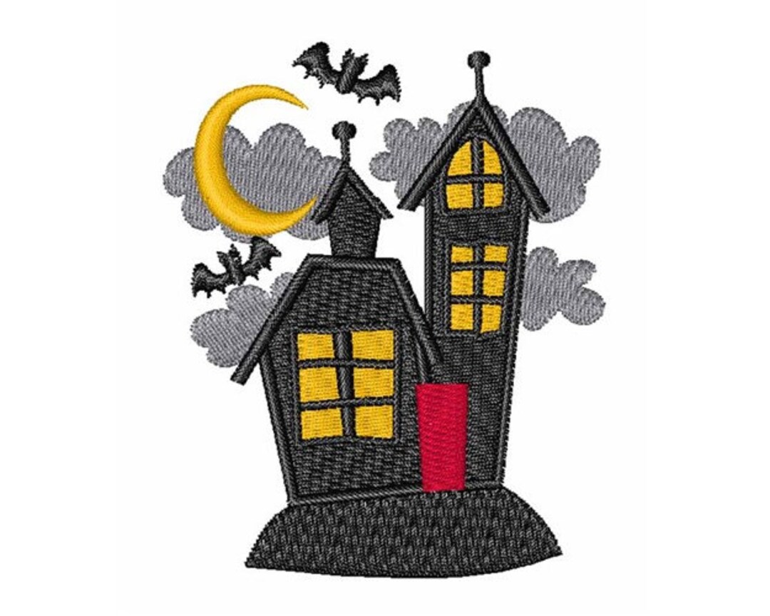 Spooky House Machine Embroidery Design - Etsy