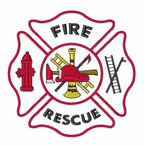 Maltese Cross Fire Rescue - Machine Embroidery Design