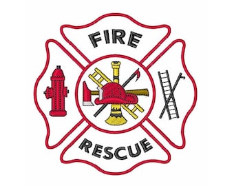 Maltese Cross Fire Rescue - Machine Embroidery Design