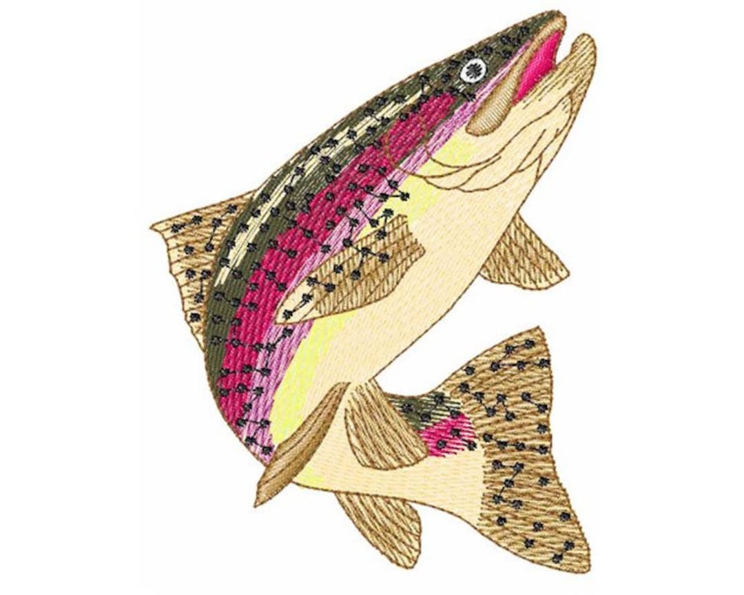 Rainbow Trout Machine Embroidery Design Etsy