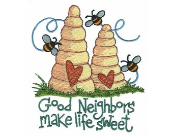 Bee Houses - Machine Embroidery Design