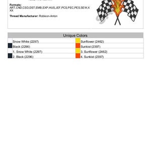 Flaming Racing Flags - Machine Embroidery Design - Etsy