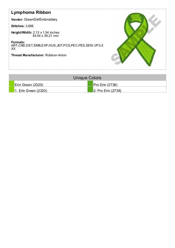 Lymphoma Ribbon - Machine Embroidery Design - Etsy