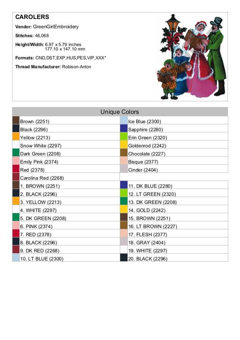 Large Carolers Machine Embroidery Design - Etsy