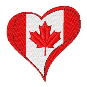 Canadian Flag Heart - Machine Embroidery Design