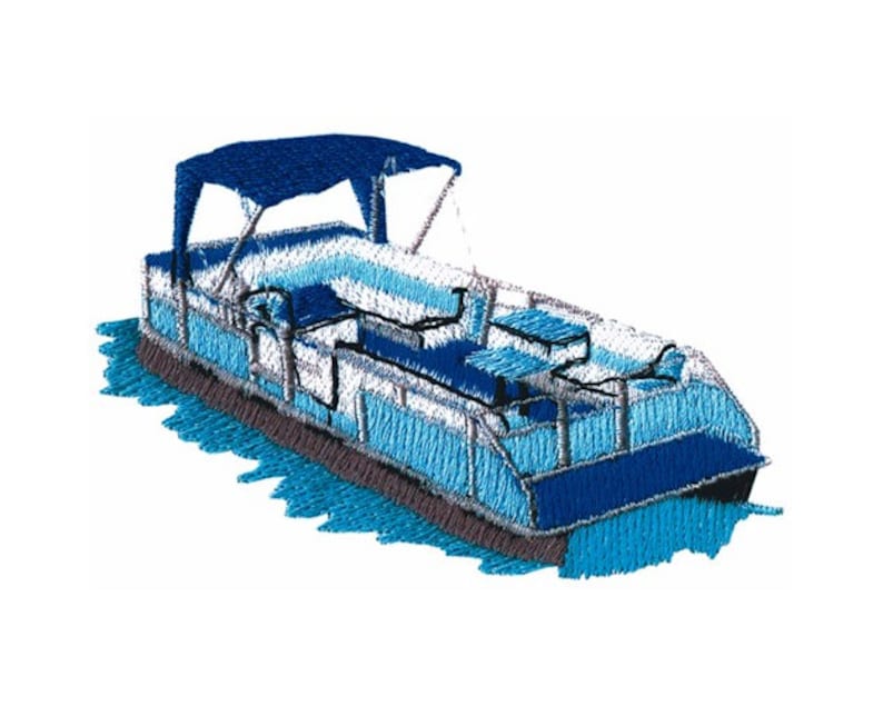 Pontoon Boat Machine Embroidery Design Etsy