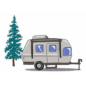 Camper Trailer - Machine Embroidery Design