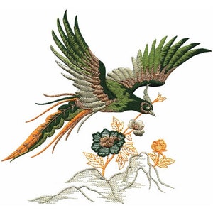 Oriental Bird - Machine Embroidery Design