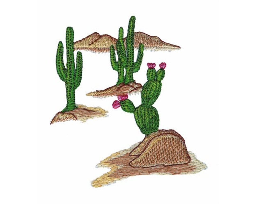 Desert Scene Machine Embroidery Design Etsy