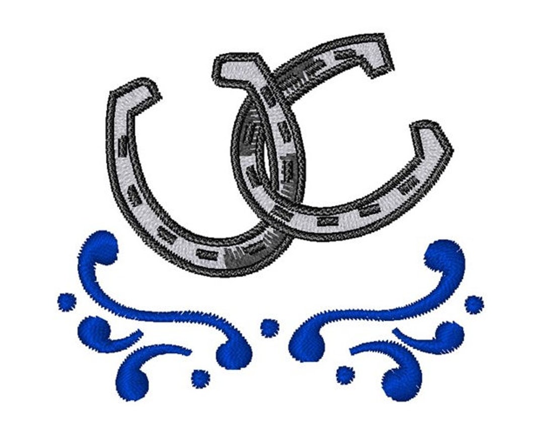 Horseshoes Machine Embroidery Design Etsy