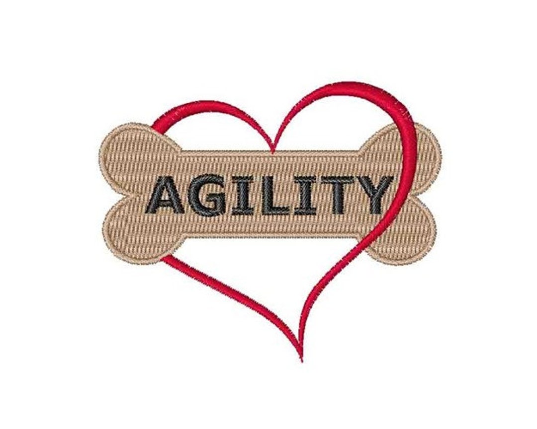 Dog Agility Love Machine Embroidery Design Etsy