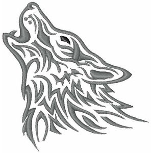 Huilende wolf - machineborduurontwerp