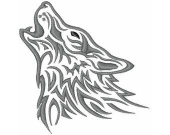 Howling Wolf - Machine Embroidery Design