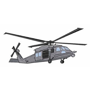 Black Hawk Helicopter - Machine Embroidery Design